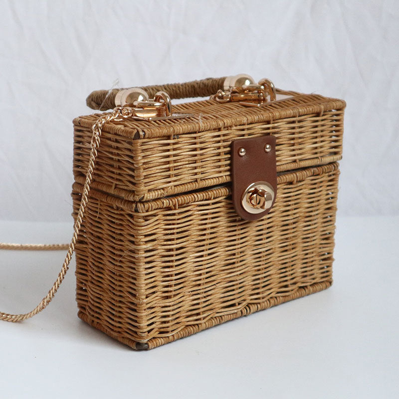 Girls Chain Handmade Rattan Bag - Blue Force Sports