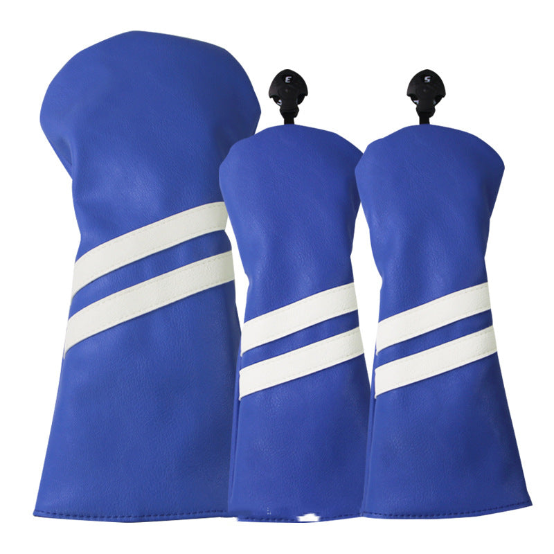 New  Wood Club Cover Double Stripe Wood Club Head Cover Club - Blue Force Sports