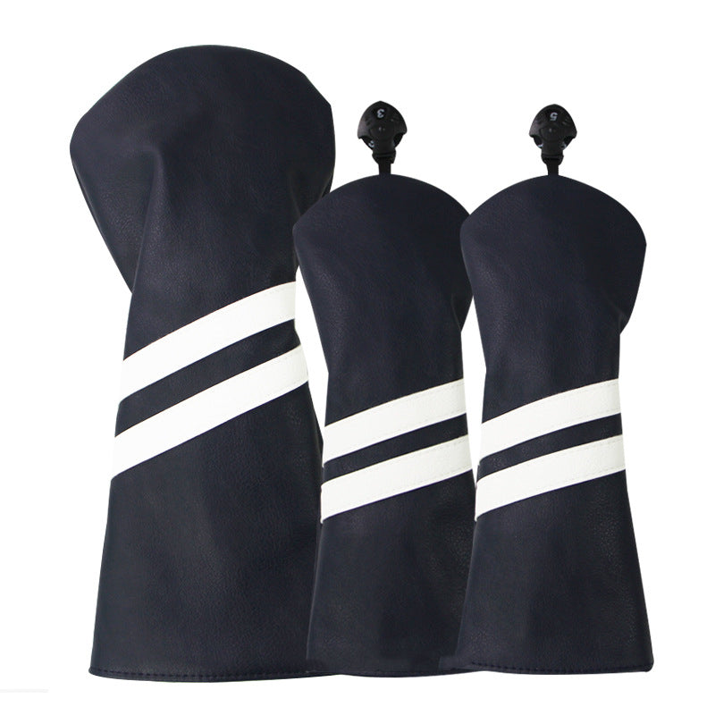 New  Wood Club Cover Double Stripe Wood Club Head Cover Club - Blue Force Sports