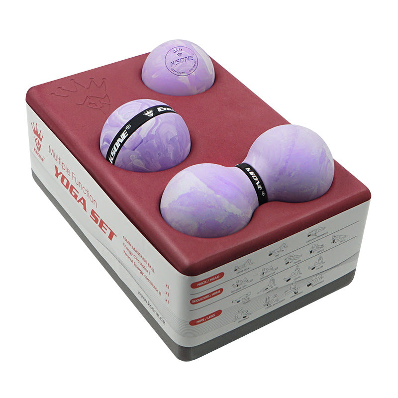 Fascia Ball Eva Set Deep Muscle Relaxation Shoulder Cervical Back Massage Stretching Tool Yoga Brick - Blue Force Sports