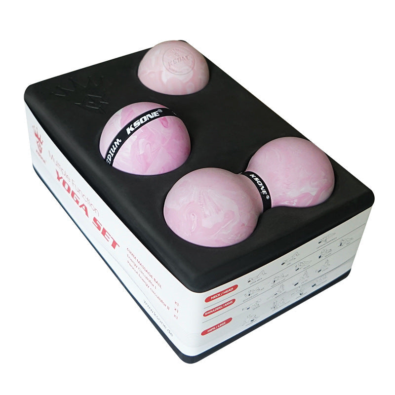 Fascia Ball Eva Set Deep Muscle Relaxation Shoulder Cervical Back Massage Stretching Tool Yoga Brick - Blue Force Sports