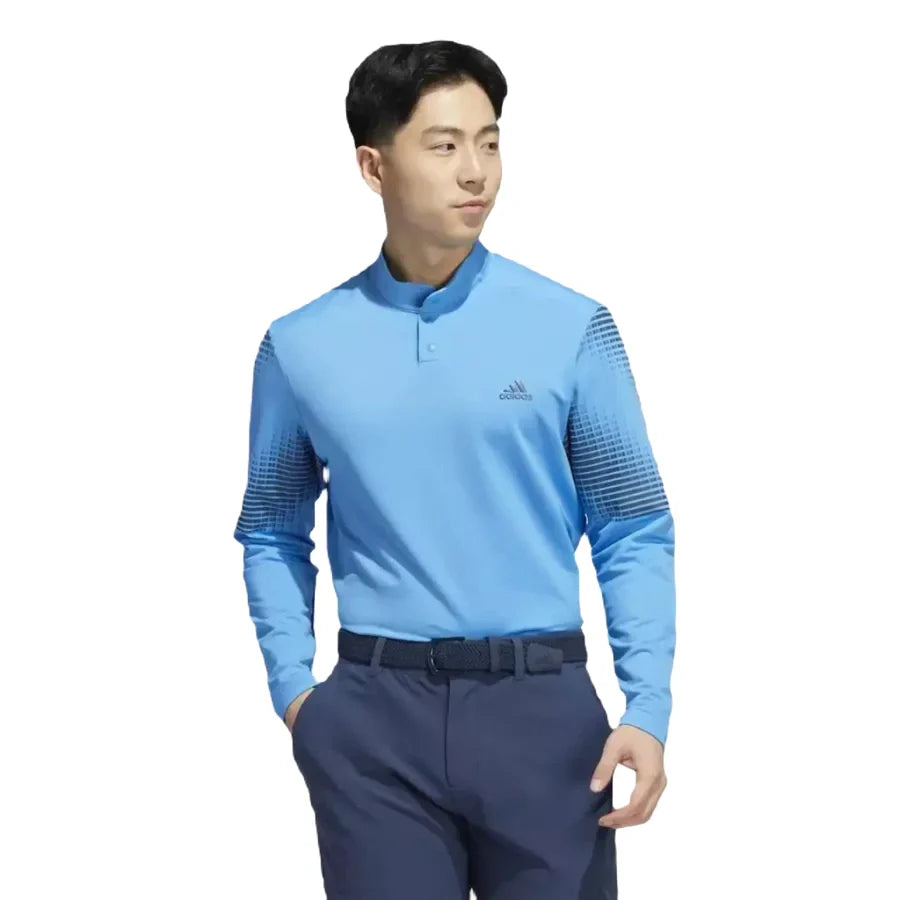 Adidas Statement COLD.RDY Long Sleeve Polo Shirt - Blue
