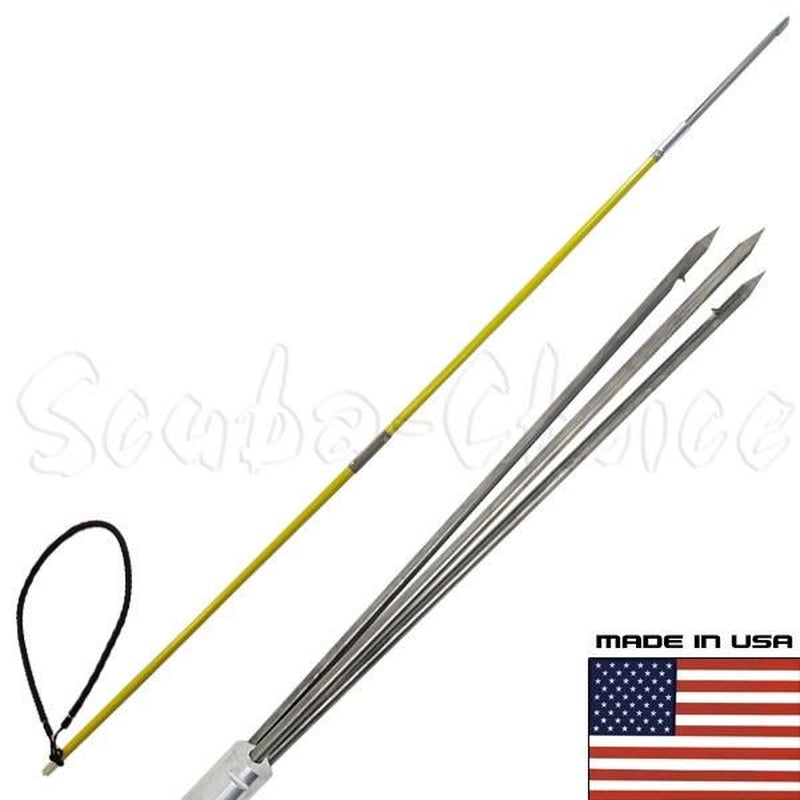 7' Ft Travel Spearfishing Two-Piece Fiber Glass Pole Spear 3 Prong Paralyzer Tip