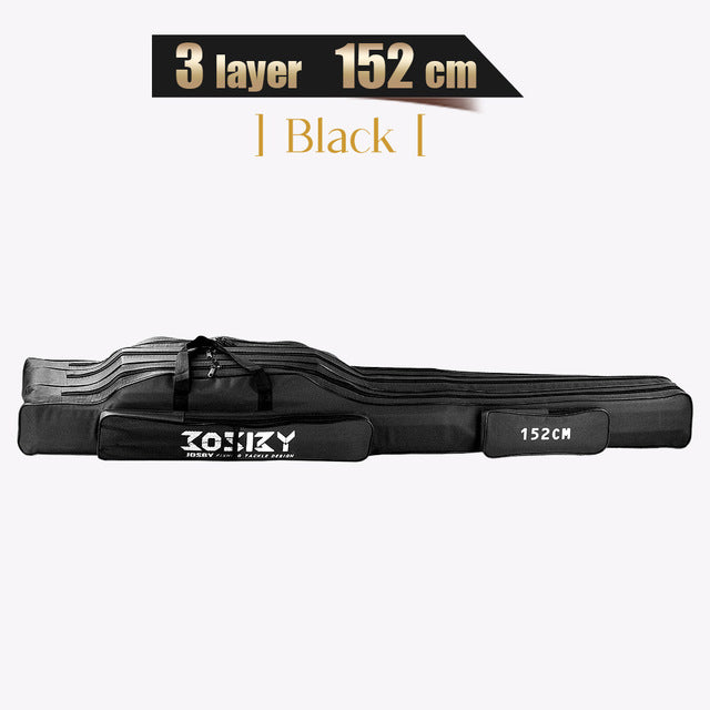 Portable Foldable Fishing Rod Carrier Fish Pole Tools Storage Bag Case